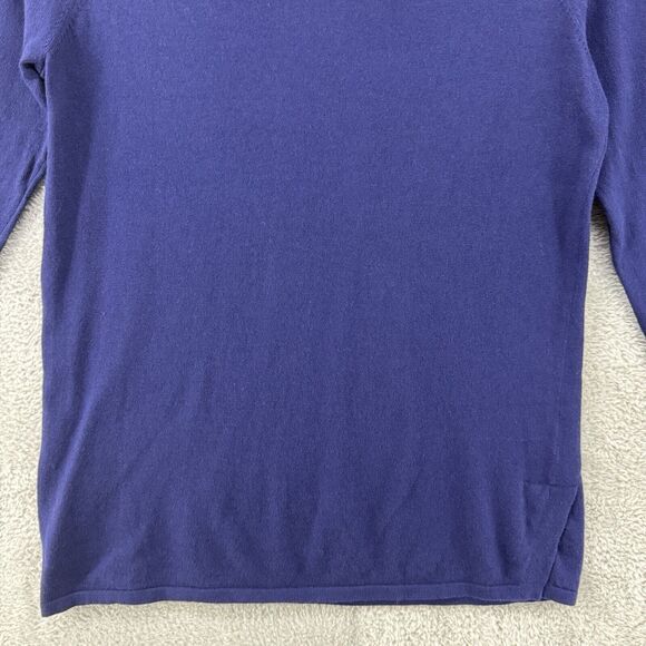 J McLaughlin Top Women S Blue Knit Lightweight Cashmere Blend V-Neck 3/4 Sleeve - Picture 4 of 13